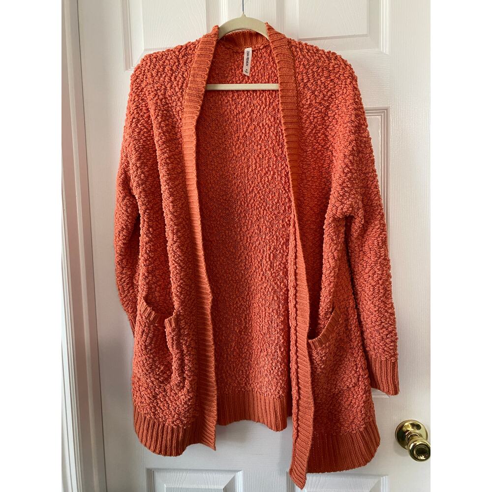 Zenana Premium popcorn cardigan size M, burnt orange, runs large, NWOT